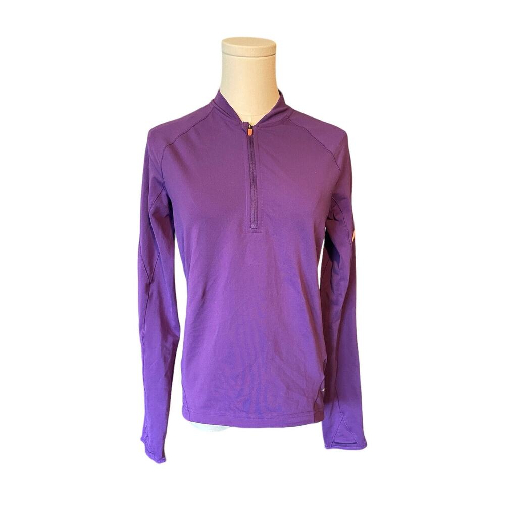 Adidas Women's Purple Long‎ Sleeve Half Zip Athletic Pullover Shirt Size Small